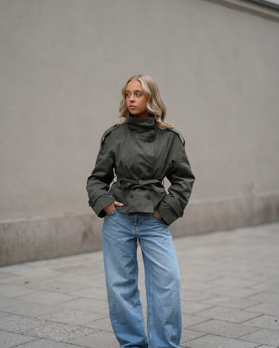 belted trench coat outdoor