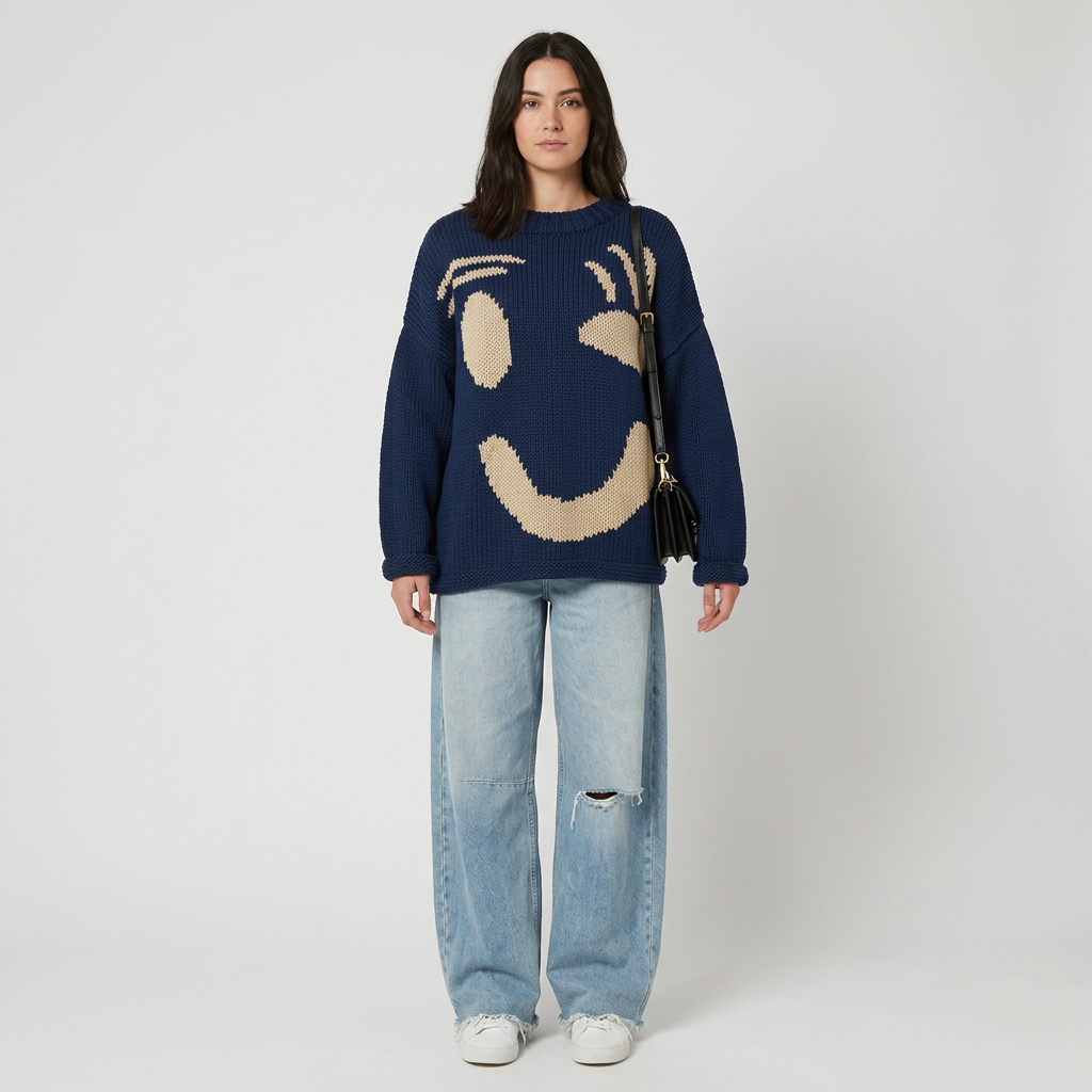 Chunky Cable Knit Jumper - model