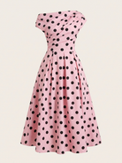 Polka Dot Midi Wedding Guest Dress - studio